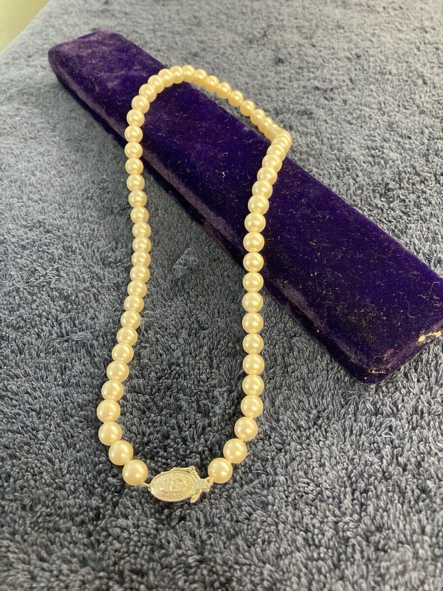 真珠 ネックレス アクセサリー パールネックレス 留め具に特徴的なデザイン G-144拍卖