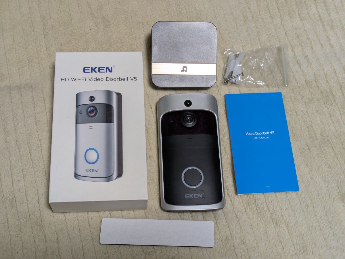 ★☆EKEN V5 ワイヤレス コードレス Wi-Fi ビデオドアホン ドアベル インターホン 室内チャイム付属☆★拍卖