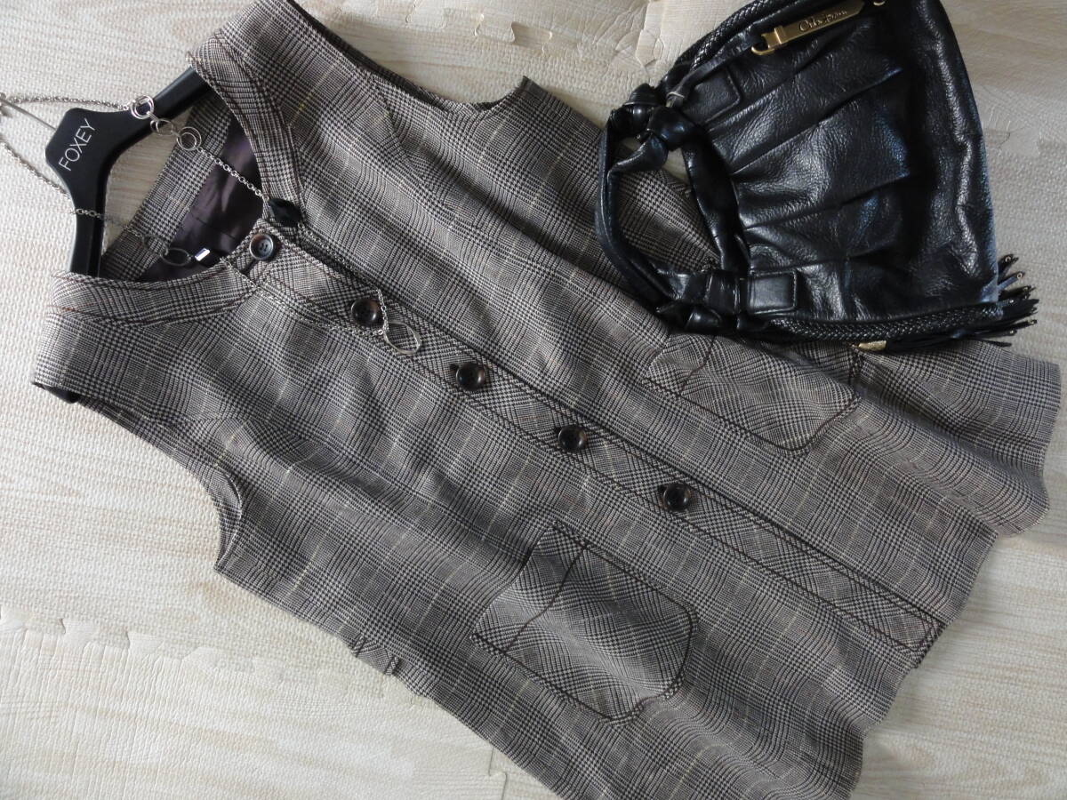 美品・Leilian・レリアン・グレンチェックチュニックジャンパースカート・大きいサイズ13+拍卖