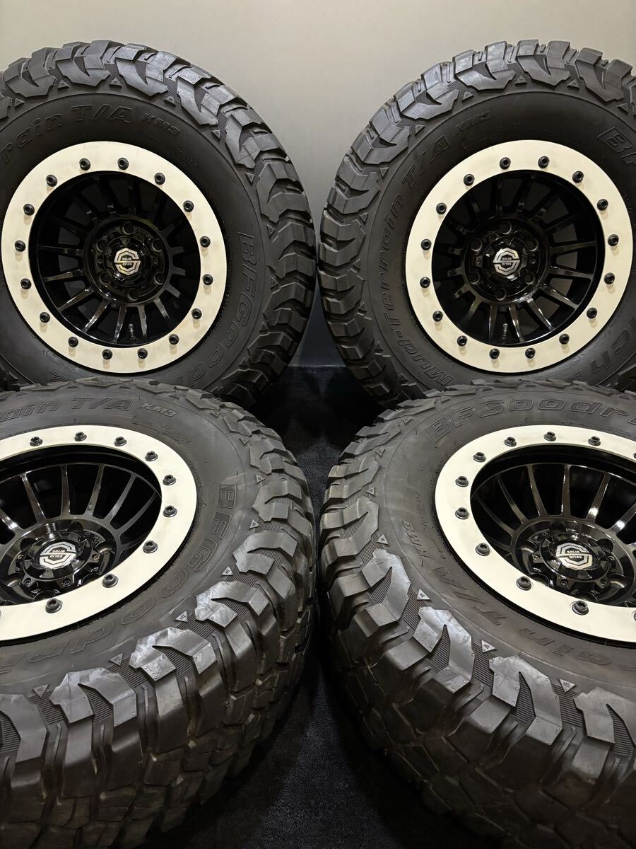 ★LT285/75R16 126/123Q BF Goodrich/Mud-Terrain T/A KM3 19年製 ソリッドレーシング タービンZ1 8J −15 139.7 6H 4本 ランクル FJ 拍卖