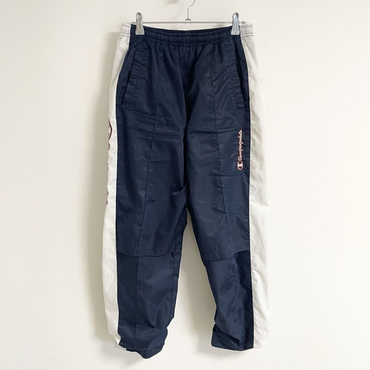 【チャンピオン/サイドラインロゴ】ウィンドブレーカーパンツ/ナイロンパンツ/M表記/ネイビー/衝撃プライス!様々なシーンで大活躍★F73拍卖