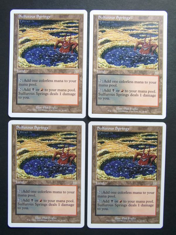 MtG Sulfurous Springs/硫黄泉 英x4 (Deckmasters版:Finkel) 傷あり拍卖