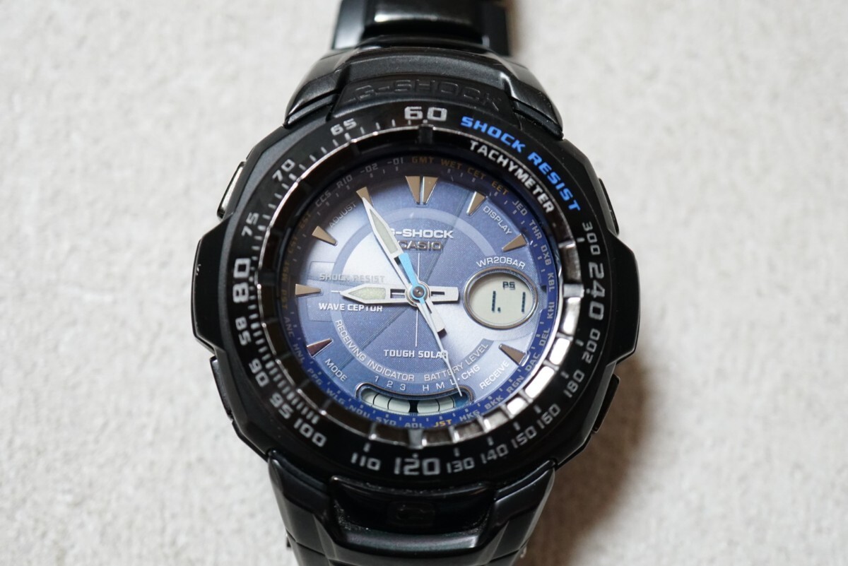 F2091 稼動品 カシオ/CASIO G-SHOCK TOUGH SOLAR タフソーラー GW-1600BJ 青文字盤 メンズ 腕時計 アクセサリー ヴィンテージ ブランド拍卖