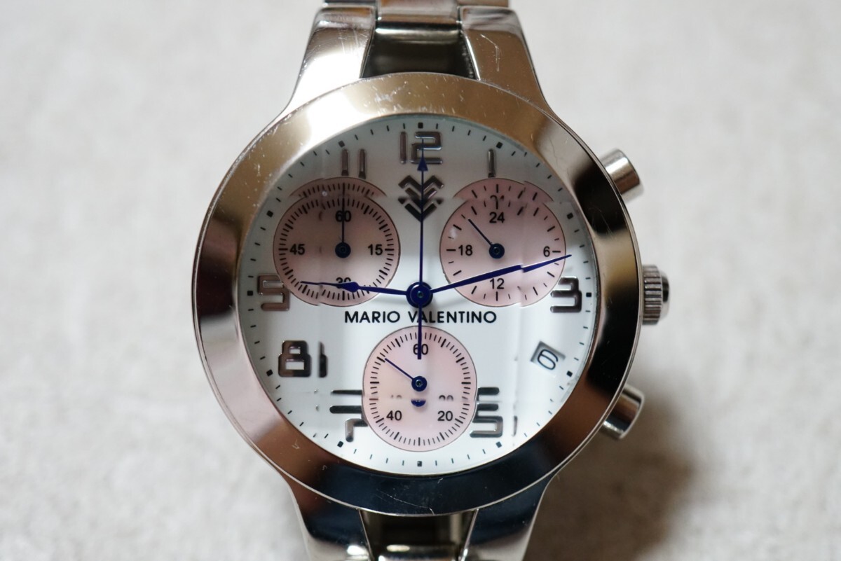 F2089 MARIO VALENTINO/マリオバレンチノ クロノグラフ カレンダー メンズ 腕時計 アクセサリー イタリア ブランド クォーツ 不動品拍卖