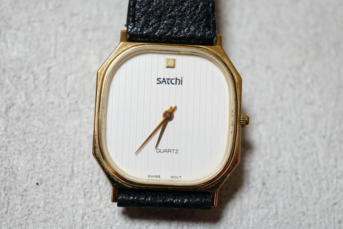 F2039 Satchi/サッチ SWISS スクエア メンズ 腕時計 アクセサリー ヴィンテージ スイス ブランド クォーツ 不動品拍卖