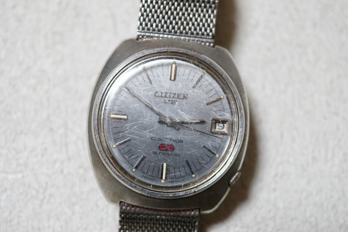 F2003 CITIZEN/シチズン COSMOTRON コスモトロン X8 メンズ 腕時計 アクセサリー ヴィンテージ ブランド クォーツ 不動品 訳あり 傷あり拍卖