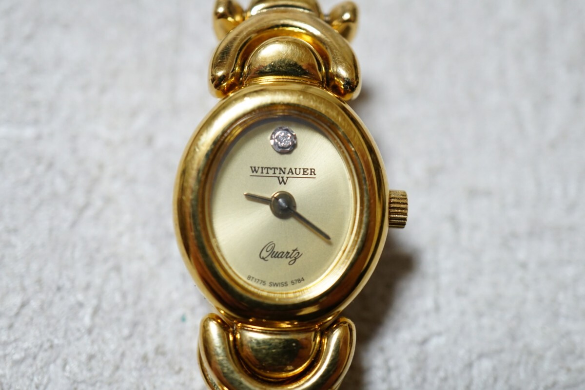 F2198 WITTNAUER/ウィットナー ゴールドカラー レディース 腕時計 アクセサリー ヴィンテージ ブランド クォーツ 不動品拍卖
