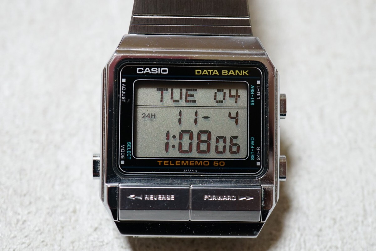 F2166 稼動品 CASIO/カシオ DATA BANK データバンク デジタル メンズ 腕時計 アクセサリー ヴィンテージ ブランド クォーツ 不動品拍卖