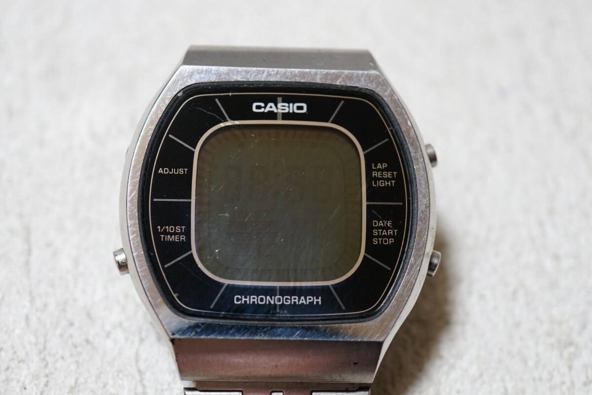F2131 CASIO/カシオ CASIOTRON カシオトロン デジタル メンズ 腕時計 アクセサリー ヴィンテージ ブランド クォーツ 不動品 訳あり 傷あり拍卖