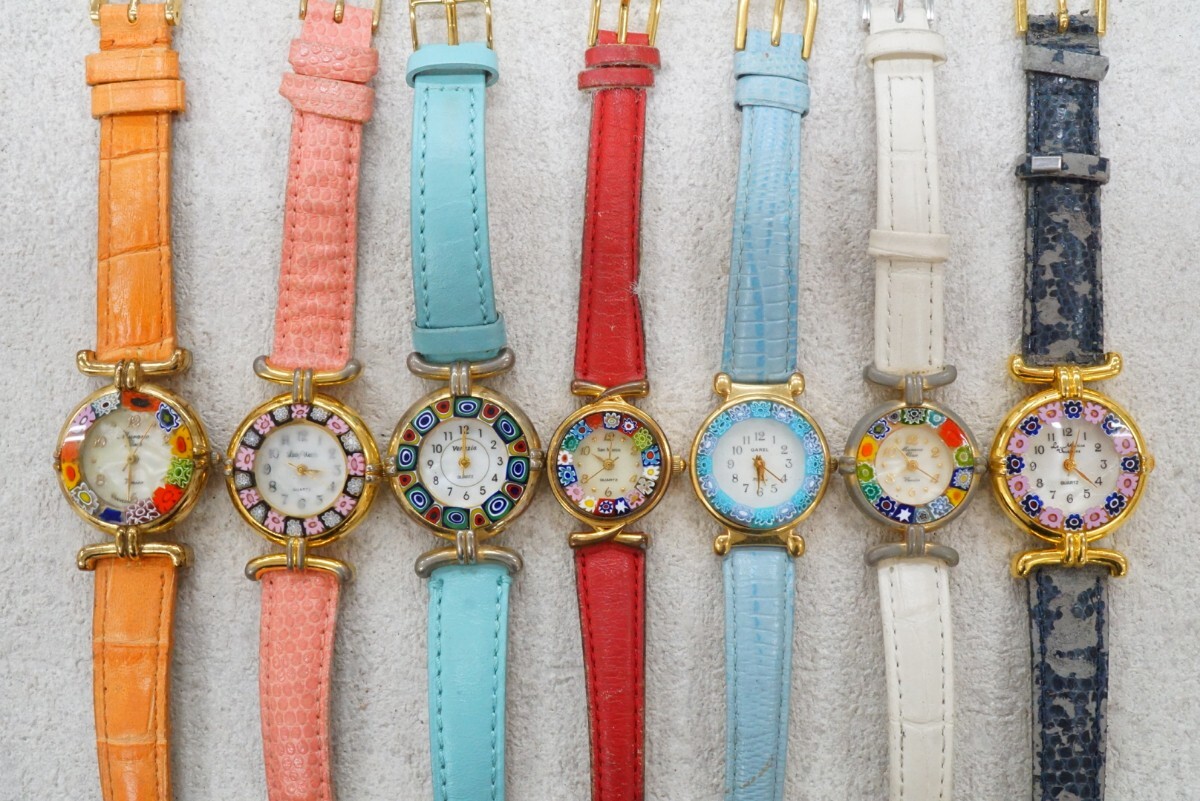 F454 ベネチアンガラス イタリア レディース 腕時計 7点セット クォーツ アクセサリー 大量 まとめて おまとめ まとめ売り ジャンク品拍卖