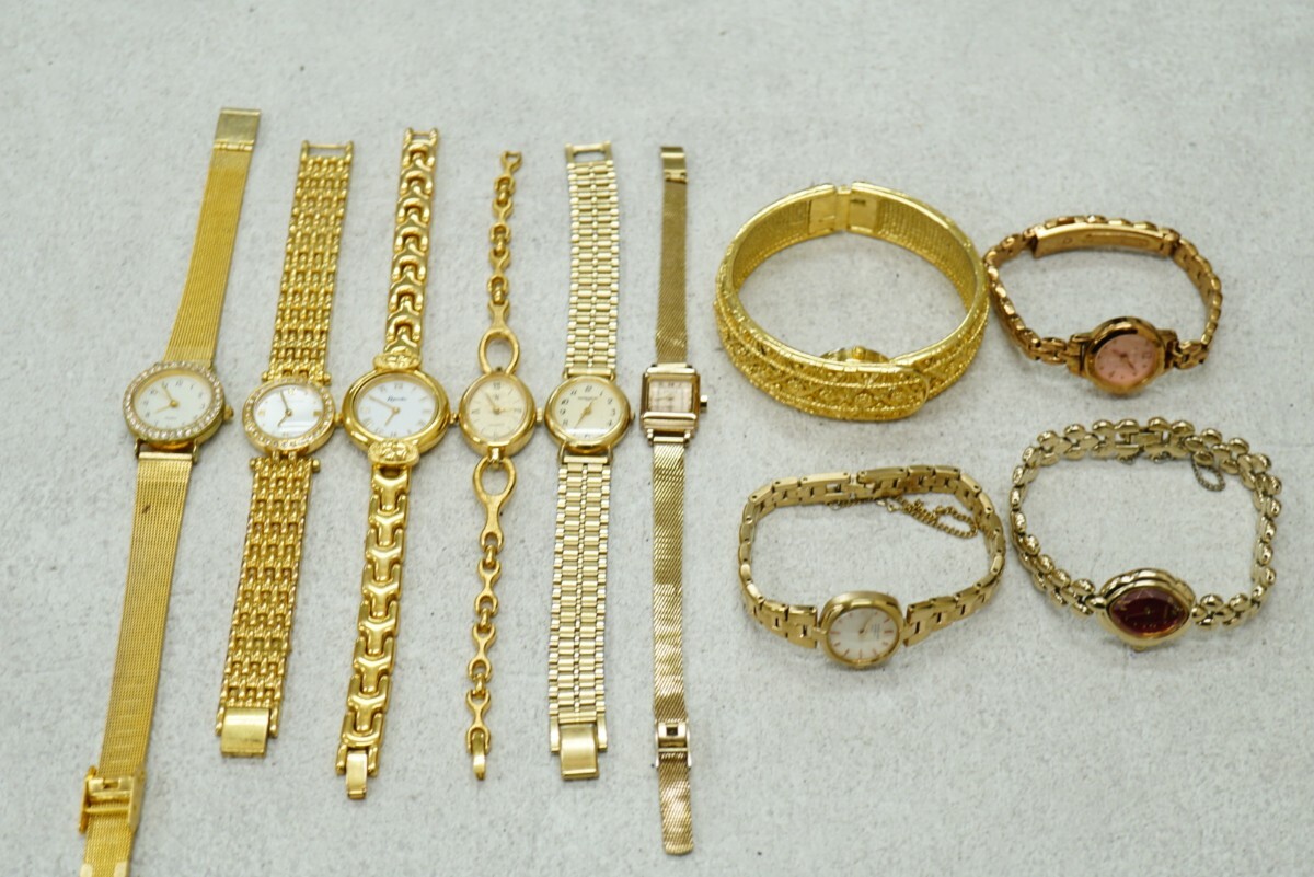 F442 ゴールドカラー 腕時計 10点セット メンズ レディース アクセサリー クォーツ 大量 まとめて おまとめ まとめ売り 不動品拍卖