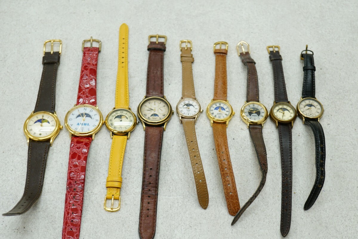 F416 サン&ムーン ゴールドカラー 腕時計 9点セット クォーツ ブランド アクセサリー 大量 まとめて おまとめ まとめ売り 不動品拍卖