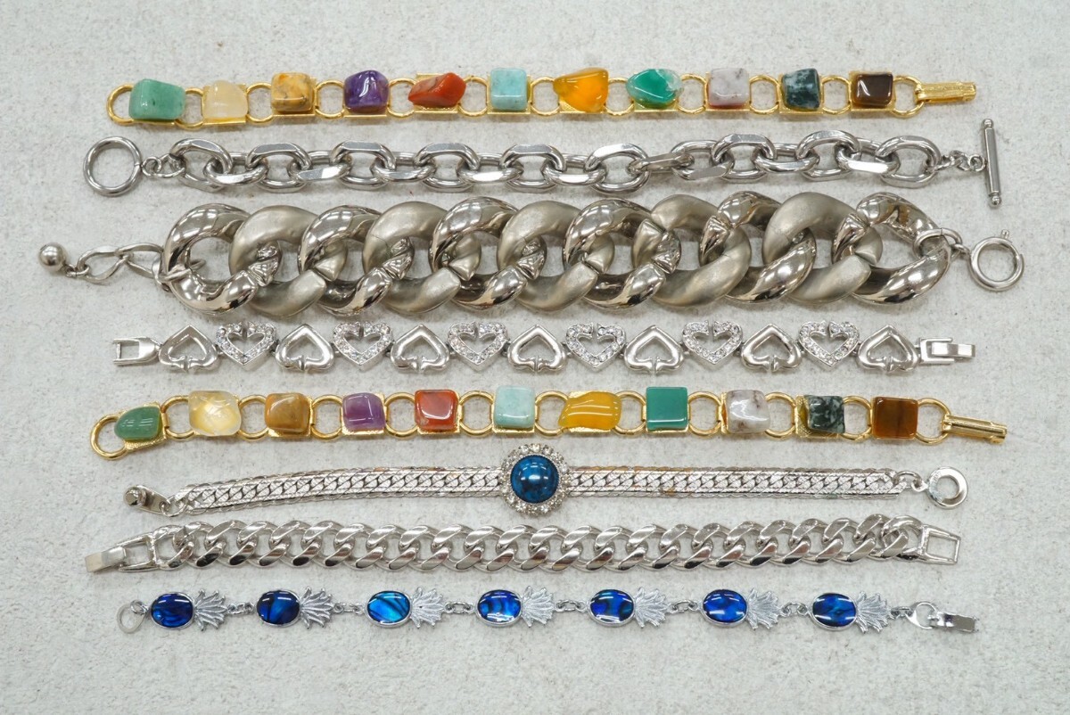 B1065 海外製含む 天然石 シェル 貝など ブレスレット 8点セット ヴィンテージ アクセサリー 大量 おまとめ まとめて まとめ売り拍卖