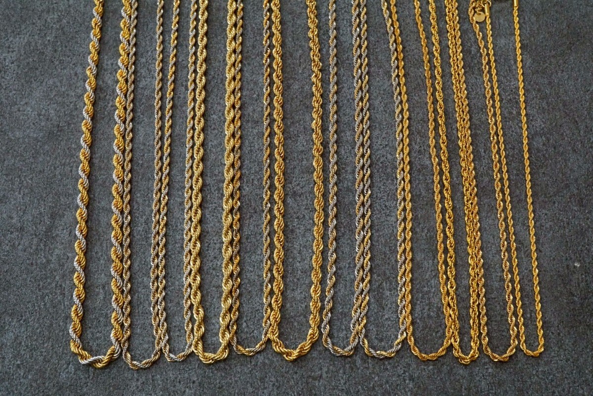 C770 喜平 スクリュー ゴールドカラーなど ネックレス 12点セット ヴィンテージ アクセサリー 大量 まとめて おまとめ まとめ売り拍卖