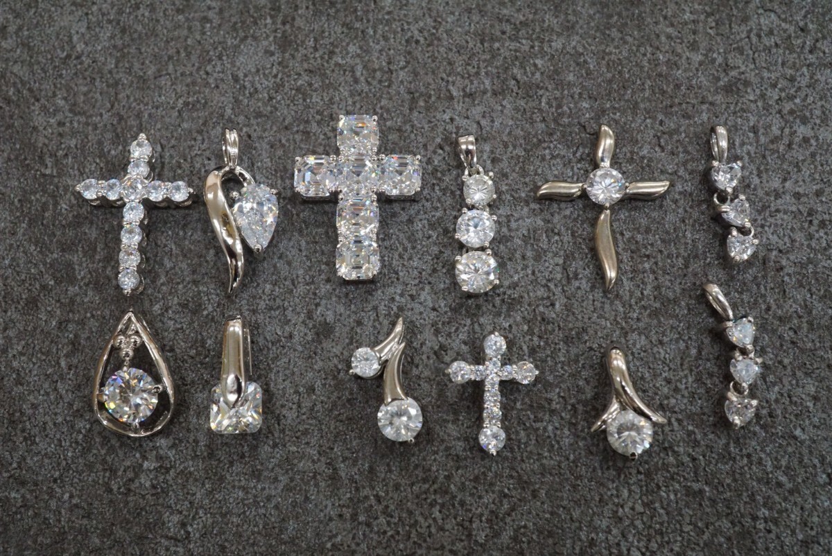 C771 キュービックジルコニア ネックレス ペンダント 12点 アクセサリー 大量 まとめて おまとめ まとめ売り CZ ジルコニア SILVER含む拍卖