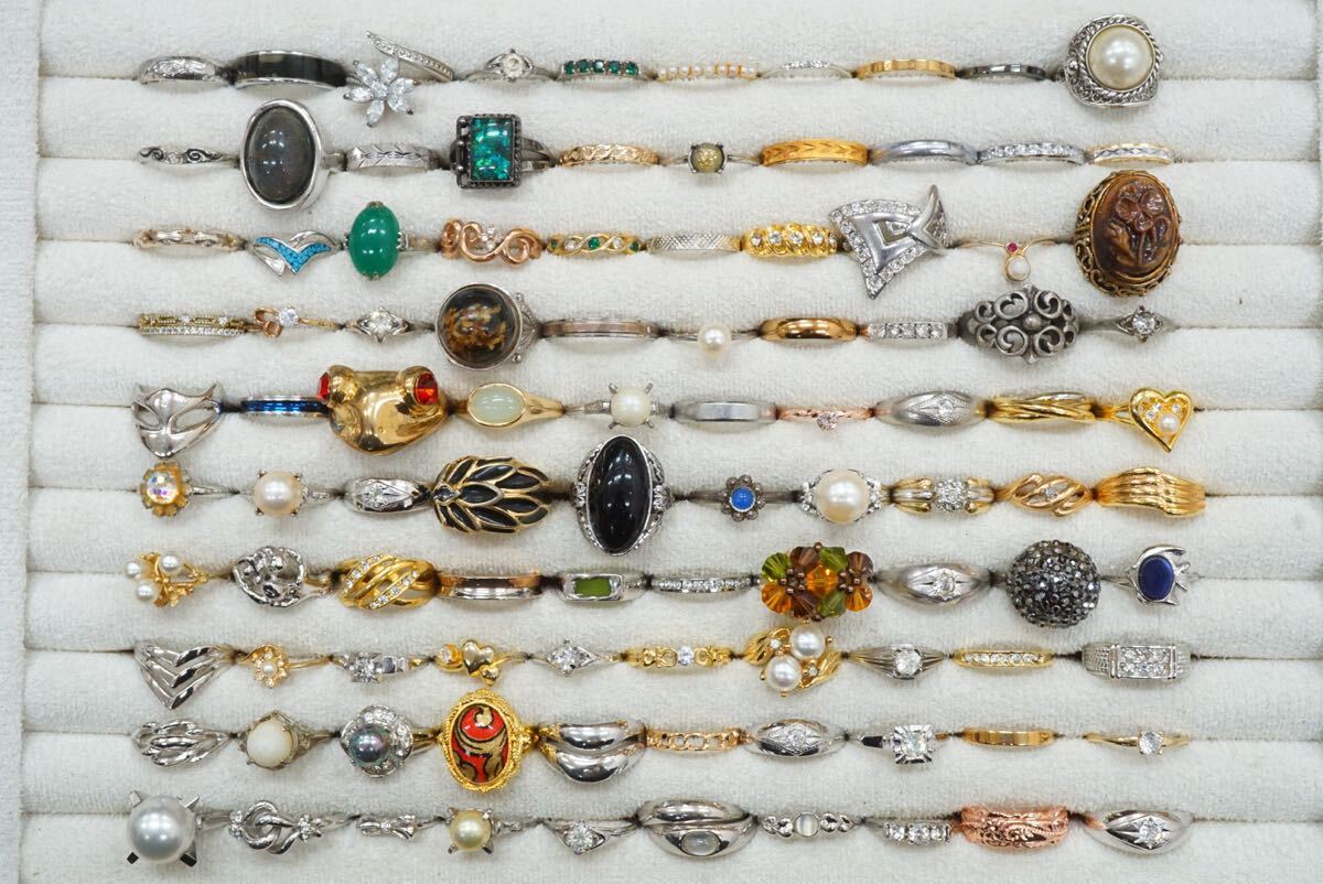 D948 ジャンク品 ヴィンテージ リング 指輪 100点セット アクセサリー アンティーク 大量 まとめて おまとめ まとめ売り 装飾品 昭和レトロ拍卖