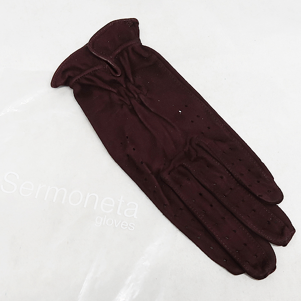 DKG★送料無料 SG56 未使用 SERMONETA セルモネータ グローブス イタリア ブラウン女性用 片手 ゴルフ手袋 スエード レザー グローブ 茶 6拍卖