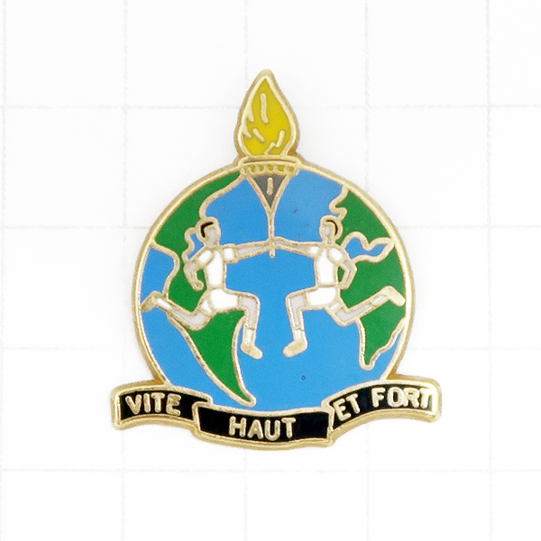 DKG★ PINS ピンズ フランス 雑貨 ピンバッチ ピンバッジ ピンバッヂ P777 VITE HAUT ET FORT 聖火ランナー オリンピック 地球拍卖