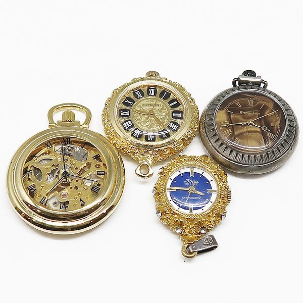 DKG★送料無料 JW124★訳あり DONA ドナー CITRON シトロン ETERNAL LUCK エターナルラック 他 手巻き 懐中 時計 機械式 手巻 懐中時計 4点拍卖