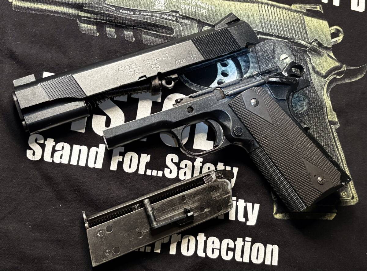 ★非常にレアなマルゼン・稀少リアル刻印入り外装パーツセット★M1911 A1 CAL 45 CQB17 刻印&ダイキャストグリップ付き★NOVAK製サイト★拍卖