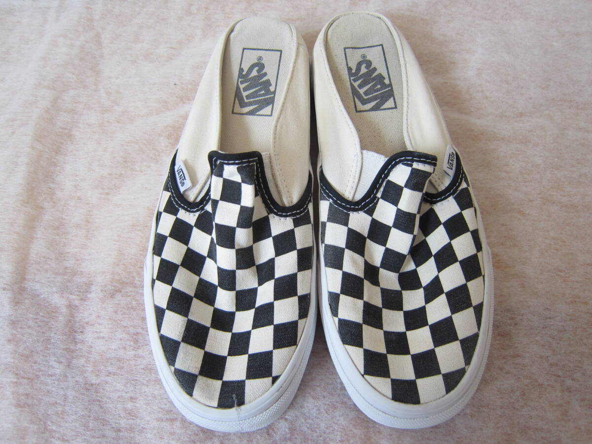 VANS(バンズ)(507452) かかとなしスニーカー 白黒/チェッカー柄 23㎝ ok2510D拍卖