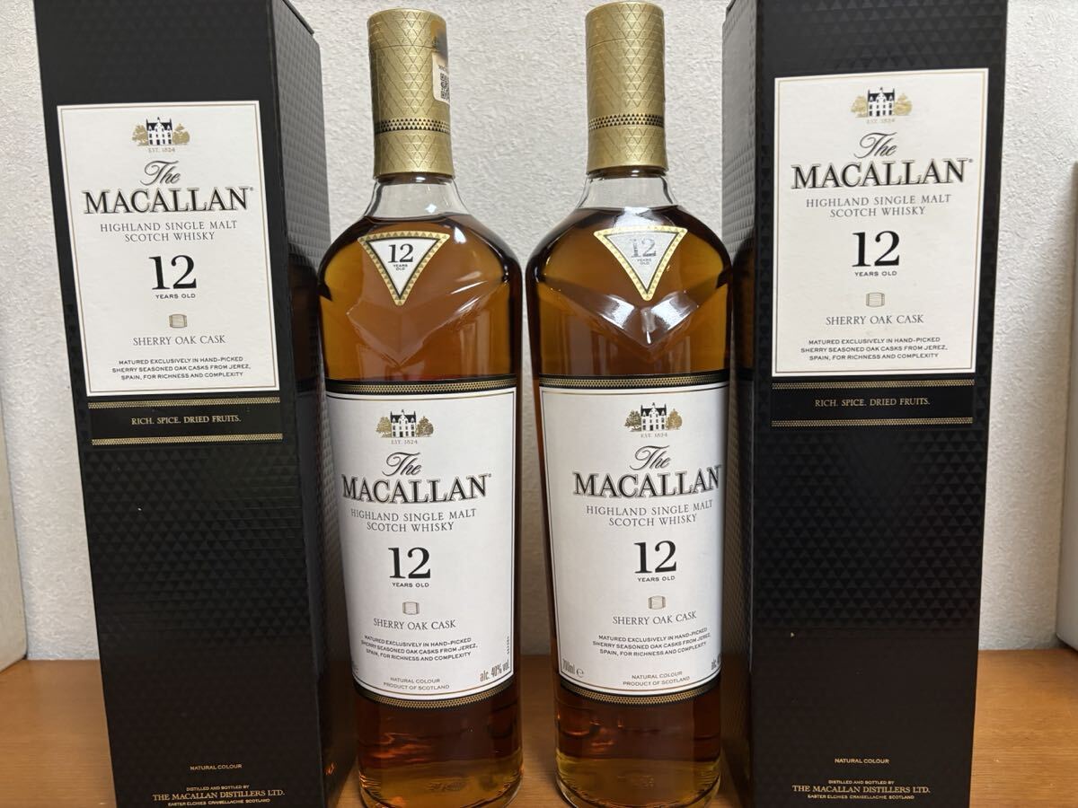 マッカラン。ザマッカラン12シェリーオークカスク 2本セット 新品未開栓 箱付拍卖