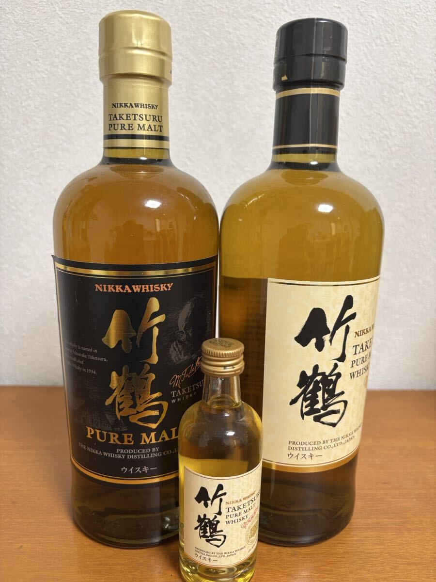 ニッカ 竹鶴 旧黒ラベル 新ラベル ミニボトルの3本セット 新品未開栓拍卖
