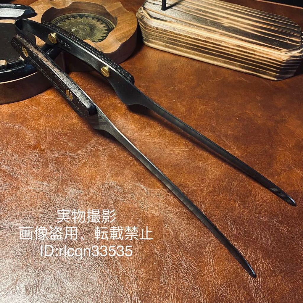 キャンプ ステンレス製 ブラック キッチントング シリコン 木製断熱ハンドル 調理トング 焼き肉 トング バーベキュー アウトドア 24cm拍卖