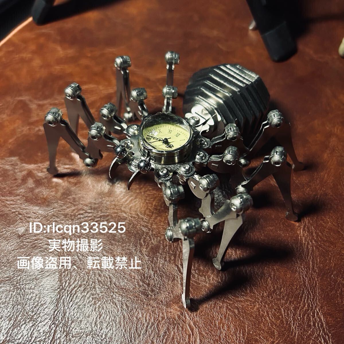 スチームパンク風 クモ型 卓上時計 金属製 インテリア 置き物 アート雑貨 ユニークギフト拍卖