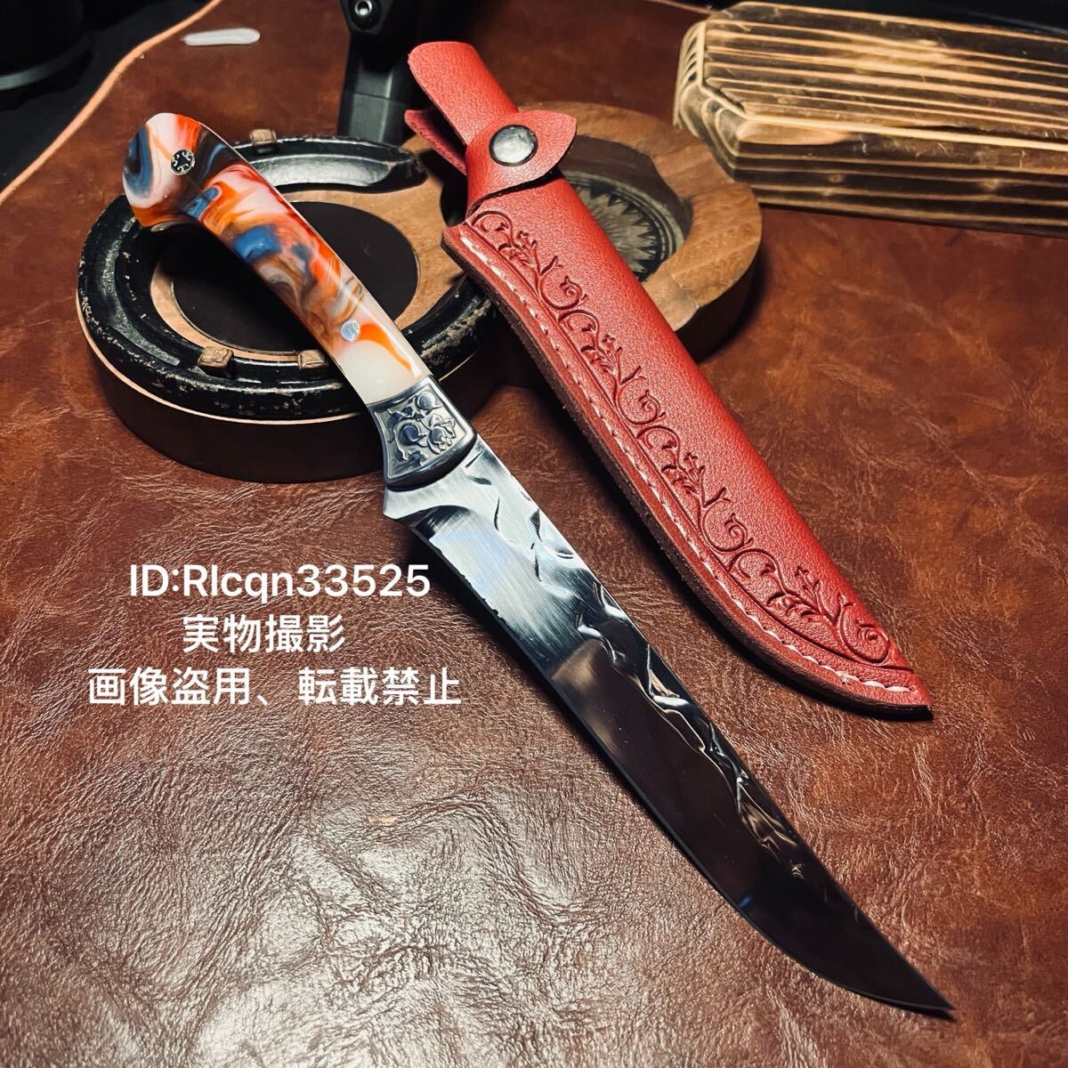 キャンプ アウトドアナイフ 包丁 アクリルハンドル ハイキング 野外登山 シース付き 26cm 鏡面鋼製拍卖