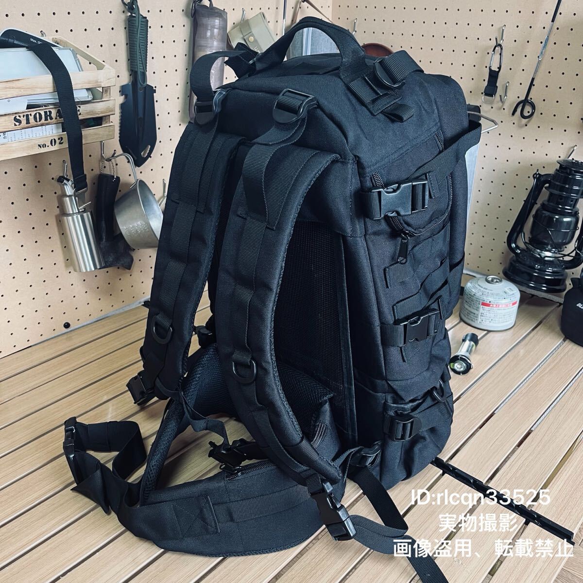 限定黒 アウトドア用 超高品質 大型 50L バックパック リュックサックミリタリー 多機能防水 サバゲー装備 キャンプ 野外登山 31×20×55cm拍卖