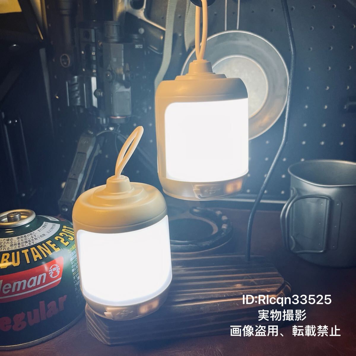 新品 キャンプ用 LEDランタン 吊り下げ 2個セット 充電式 1000mAh アウトドア 野外登山 9.5×6.5mm拍卖