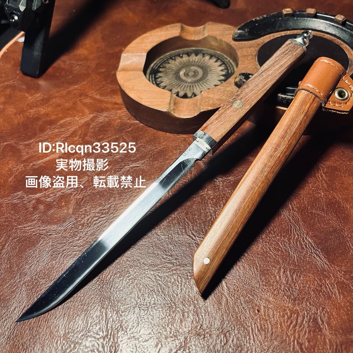 超高品質 和風木鞘ナイフ 鋼刃 高級木 和式ナイフ 伝統工芸 日本刀型 キャンプ アウトドア 野外登山 24cm拍卖