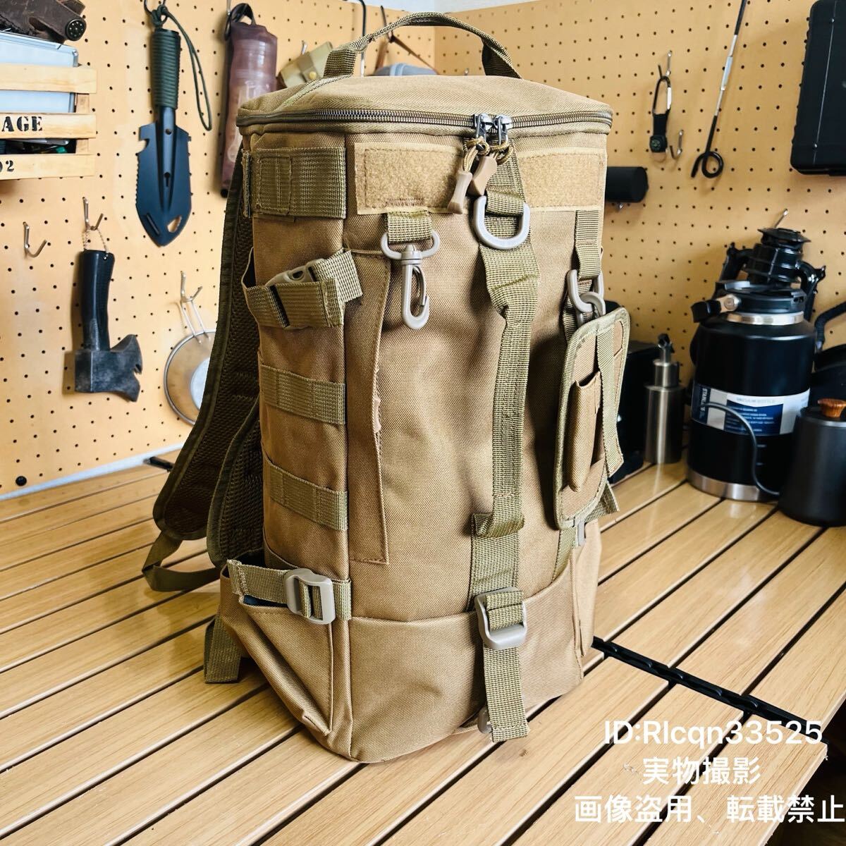 アウトドア用 超高品質 バックパック リュックサックミリタリー 大容量 多機能防水 サバゲー装備 キャンプ 野外登山 21×17×43cm拍卖