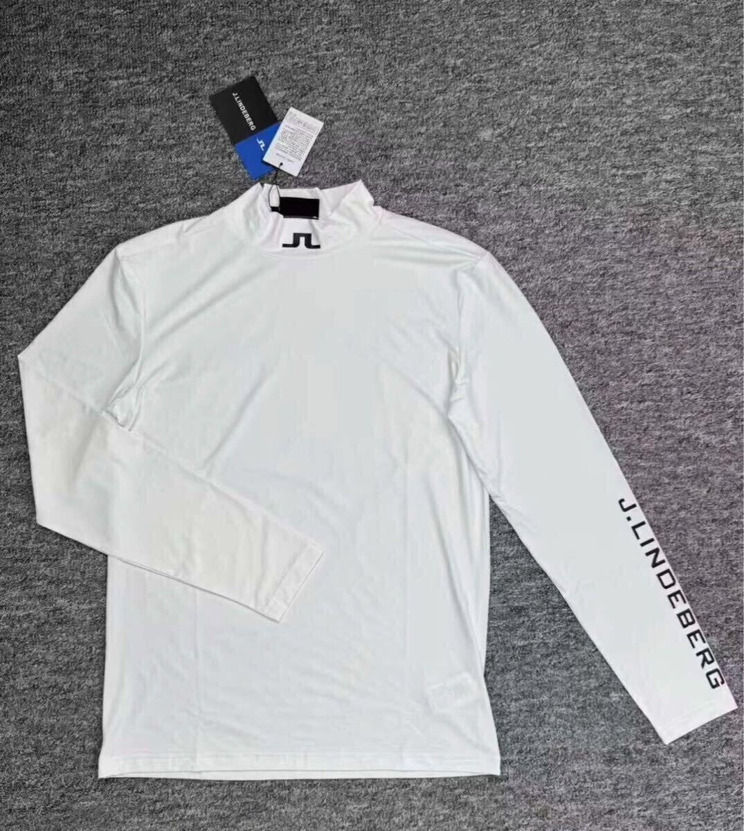 秋冬 新品 J.LINDEBERG ジェイリンドバーグゴルフ 長袖ハイネックシャツ メンズ ホワイト XL拍卖