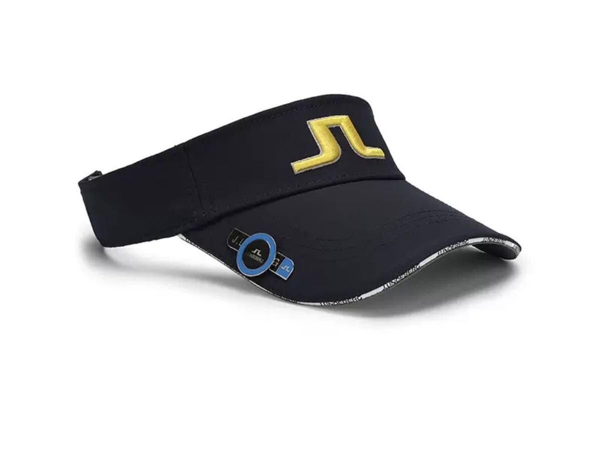 J.LINDEBERG(ジェイリンドバーグ)ゴルフ サンバイザー ネイビー マーカー付き拍卖