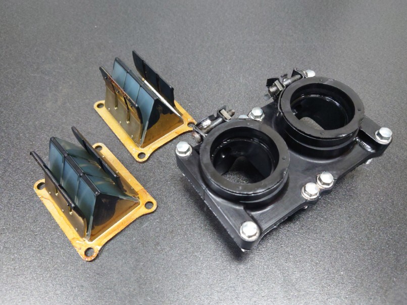 NSR250RK 89年HRC F3レーサー純正 大開口リードバルブ マニホールドASSY エンジン部品NSR250 MC18 MC21 RS250R MC28拍卖