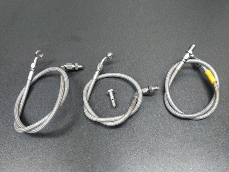 NSR250RK 89年HRC F3レーサー グッドリッジ製ステンレス ブレーキ メッシュホースASSYステン バンジョー ブレンボ NSR250 MC18 MC21 RS250R拍卖