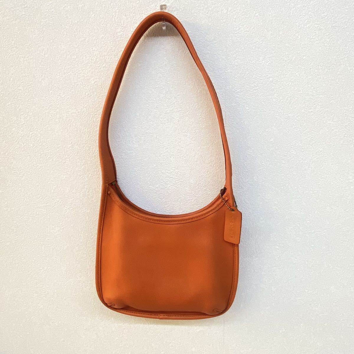 B【COACH コーチ】 ワンショルダーバッグ レザー 本革 ブラウン オールドコーチ系 肩掛け レディース ハンドバッグ OLD COACH オレンジ系拍卖