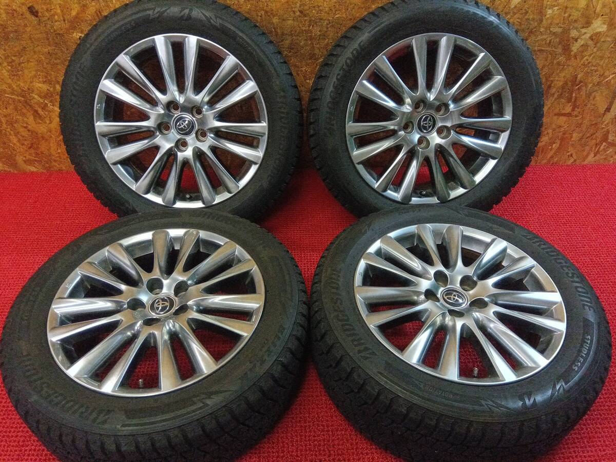 トヨタ 60ハリアー純正ホイール 18×7.5 +45 235/55R18 ブリヂストン 冬 4本 売切!!拍卖