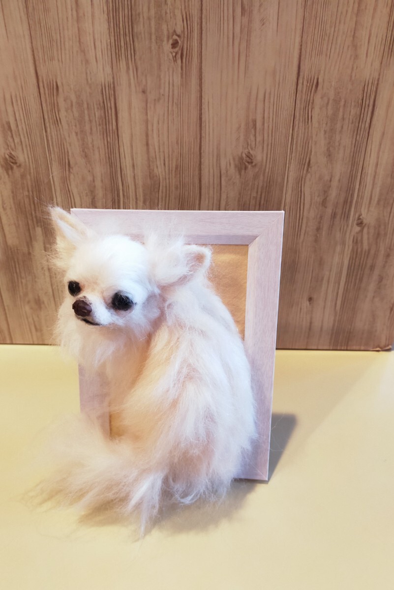 羊毛フェルト ハンドメイド 犬 チワワ フレーム拍卖