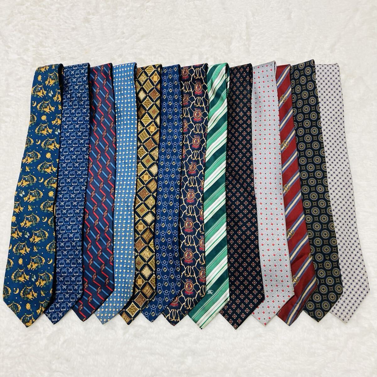 ■1円スタート■ハイブランド多数■ブランドネクタイ13本セット グッチ、ブルガリ、バーバリー、ディオール、フェンディ、フェラガモ拍卖