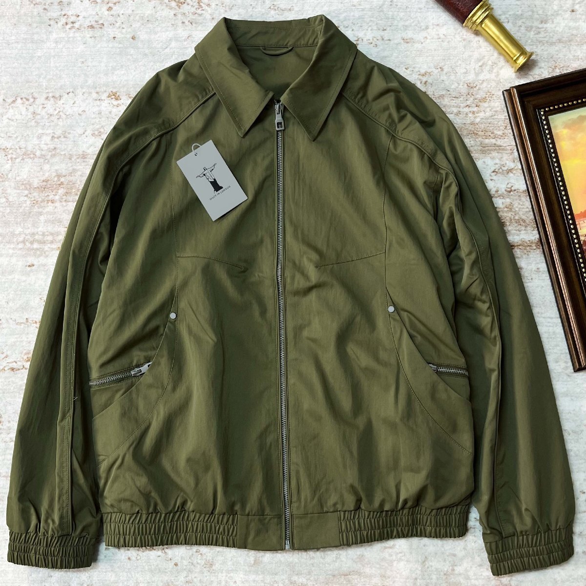 ジャケット ロンドン製造 高品質 快適 無地 折り襟 シンプル アウター ブルゾン コート 人気 カジュアル ミリタリー 日常 春秋 SIZE:XL拍卖