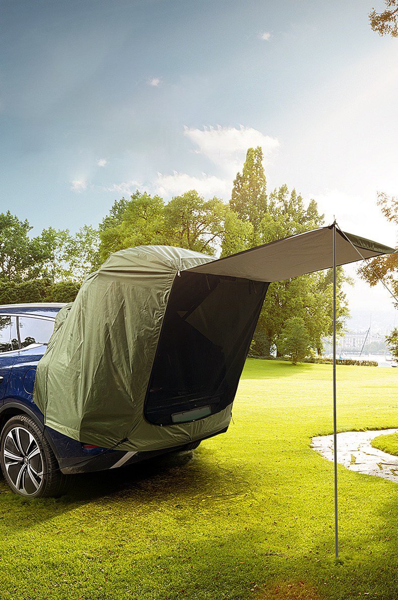 車中泊 車連結テント トランクテント キャンプ UVカット防水 耐風 簡単設置 キャンプ アウトドア グリーン xhw0031拍卖