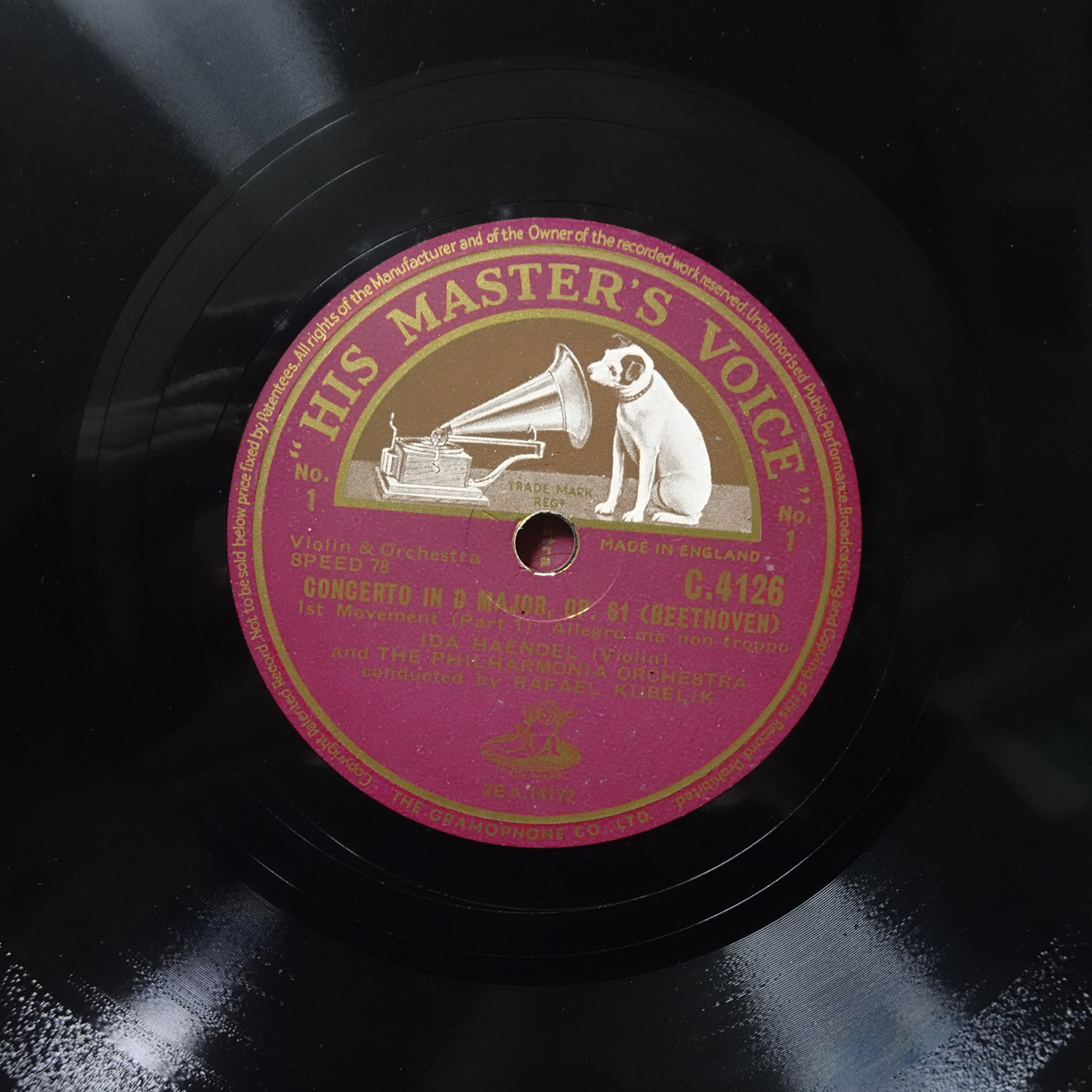 英HMV C.4126/31 ベートーヴェン「ヴァイオリン協奏曲」 イダ・ヘンデル拍卖