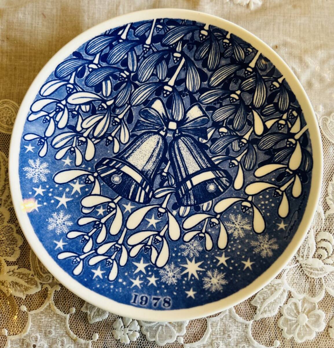 北欧スウェーデン☆グスタフスベリ 1978年 クリスマスイヤープレート Sven Jonson *訳あり拍卖