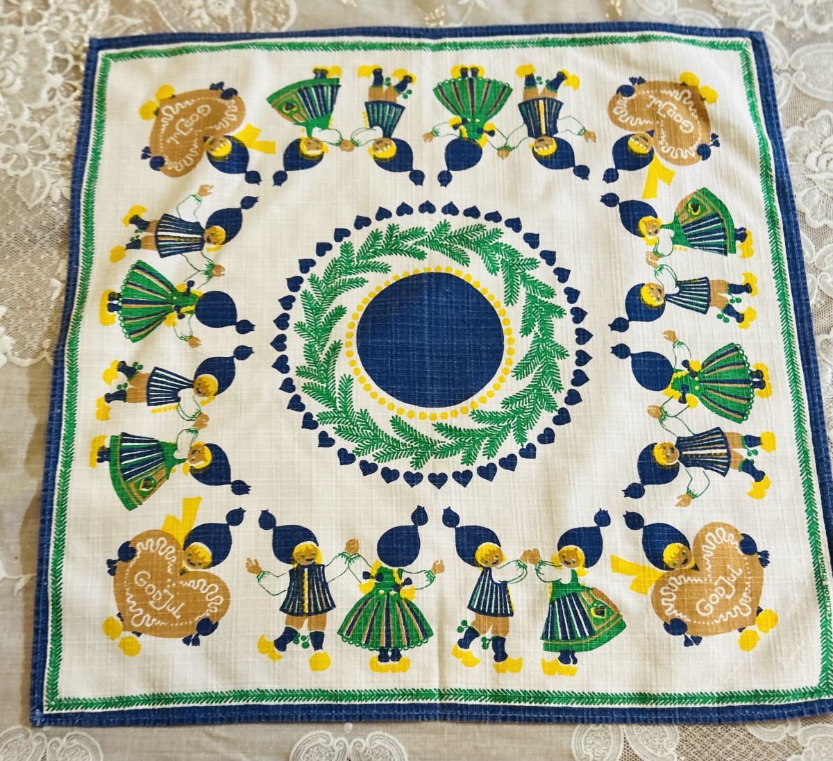 北欧クリスマス☆コットン 白地 ニッセとジンジャークッキープリントクロス 拍卖