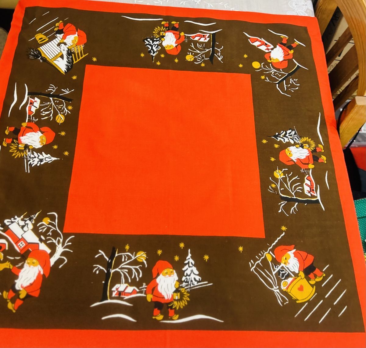 北欧クリスマス☆コットン クリスマスとニッセ テーブルクロス拍卖