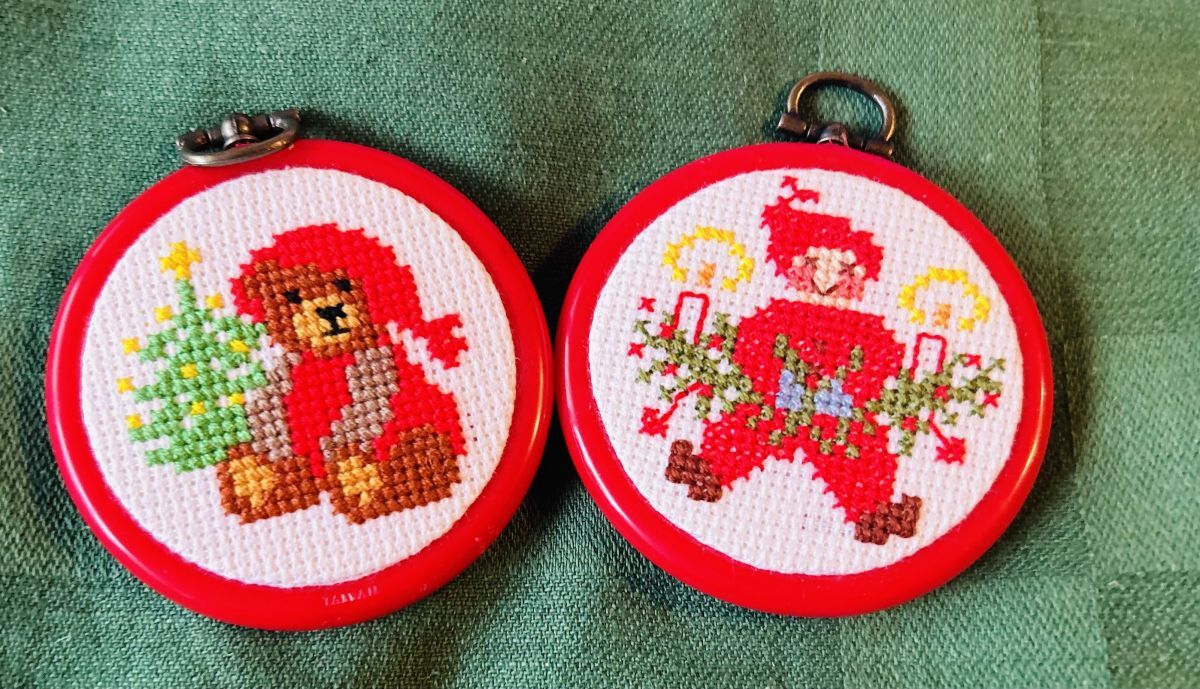 北欧クリスマス☆コットン ニッセとくまちゃん ラウンドフレーム 2個拍卖