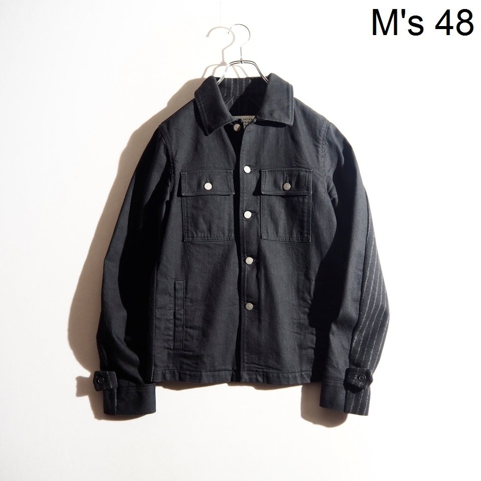 R2044P ▼Maison Margiela 10 メゾンマルジェラ▼ 19AW デニム×ウール 切り替え トラッカージャケット ブラック 48 秋冬 rb mks拍卖
